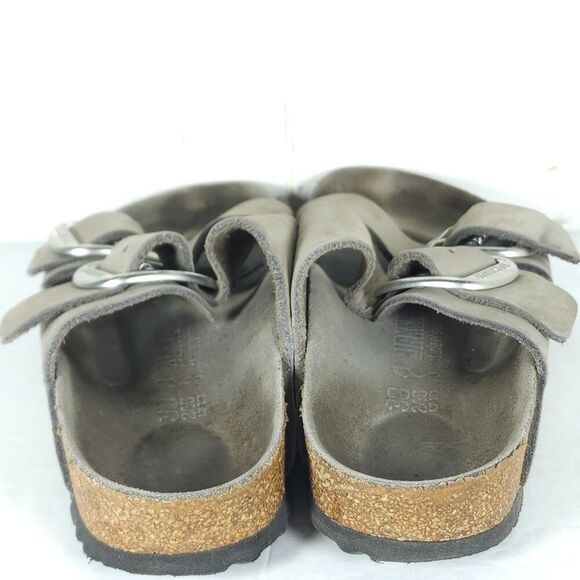BIRKENSTOCK Women's Arizona Big Buckle US7 EU38 Gray Nubuck Slide Sandals Shoes - Picture 10 of 16
